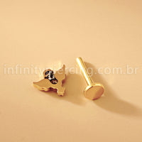 Piercing Labret Titânio Asas Zircônia Cravejada 1.2X8 10115