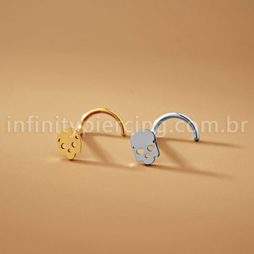 Piercing Nostril Aço Cirúrgico Caveira