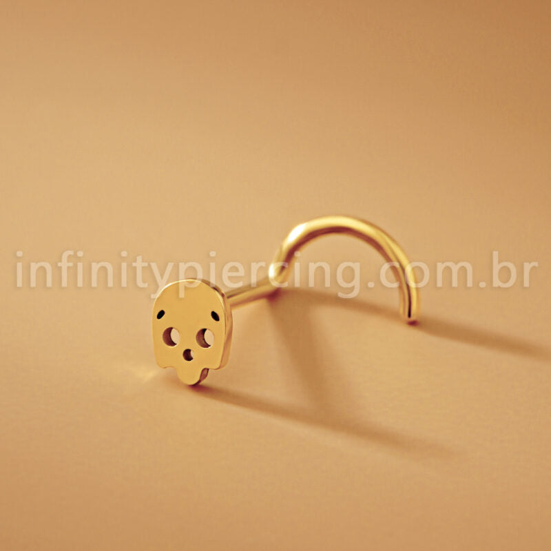 Piercing Nostril Aço Cirúrgico Caveira