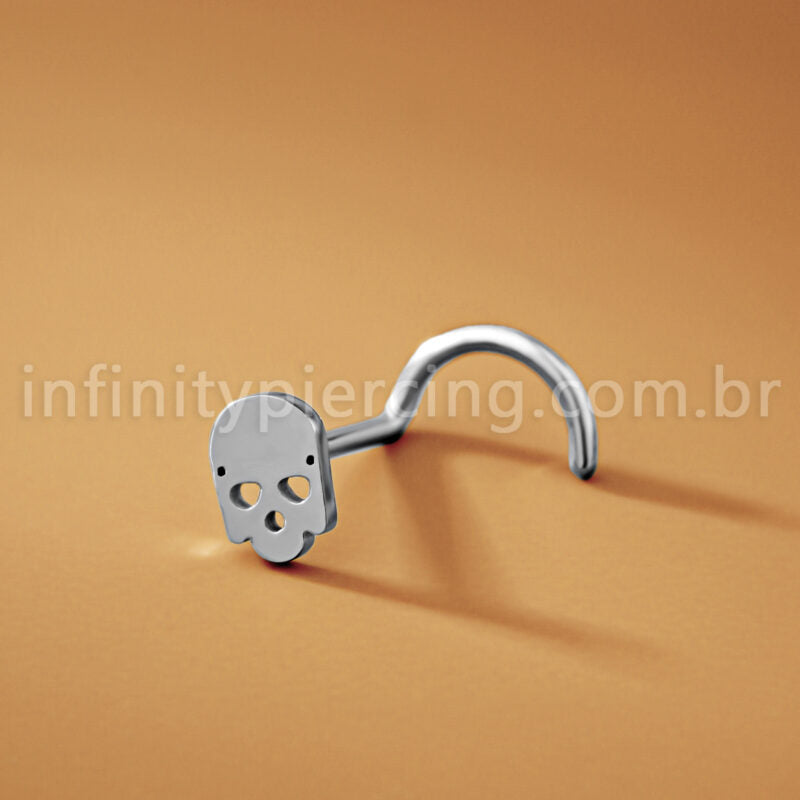 Piercing Nostril Aço Cirúrgico Caveira