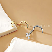 Piercing Nostril Aço Cirúrgico Cruz