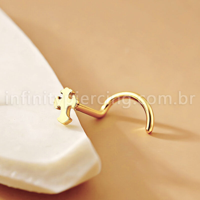 Piercing Nostril Aço Cirúrgico Cruz