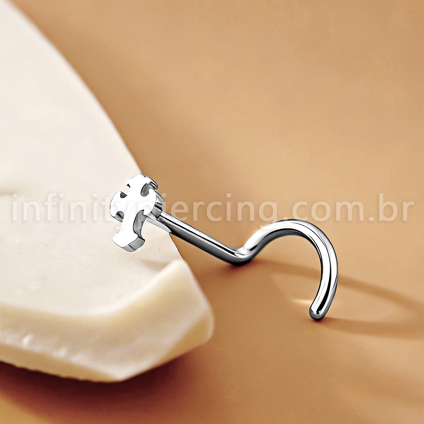 Piercing Nostril Aço Cirúrgico Cruz