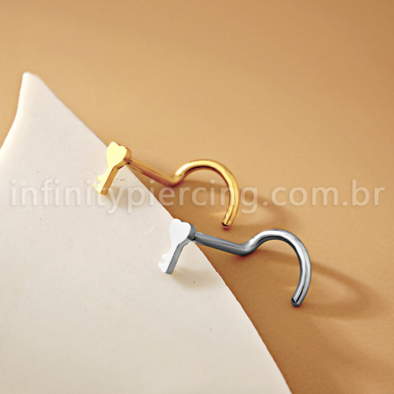 Piercing Nostril Aço Cirúrgico Chave