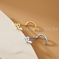Piercing Nostril Aço Cirúrgico Cobra