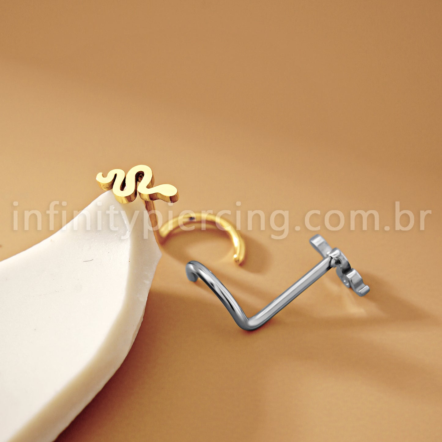 Piercing Nostril Aço Cirúrgico Cobra