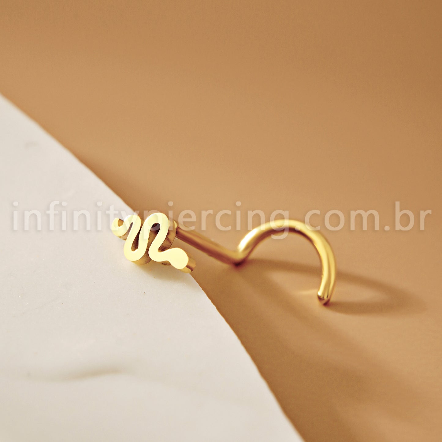 Piercing Nostril Aço Cirúrgico Cobra