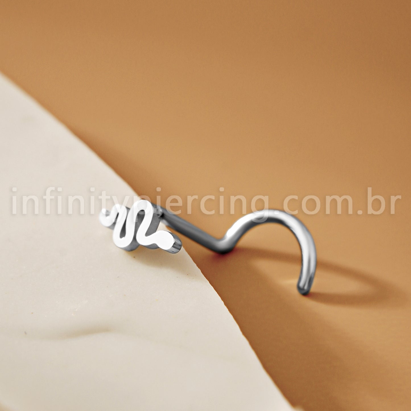 Piercing Nostril Aço Cirúrgico Cobra