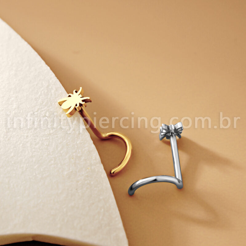 Piercing Nostril Aço Cirúrgico Aranha