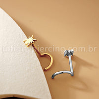 Piercing Nostril Aço Cirúrgico Aranha