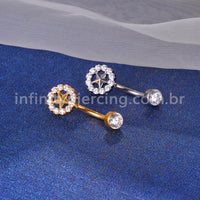 Piercing Banana Titânio Estrela  Zircônia