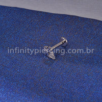 Piercing Labret Titânio 3 Zircônias