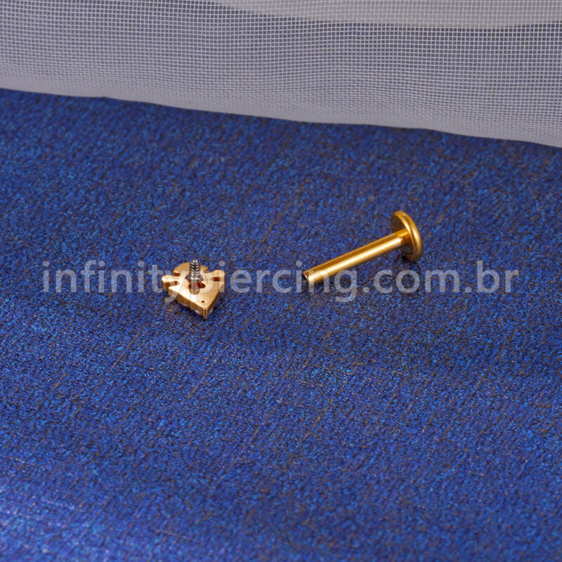 Piercing Labret Titânio 3 Zircônias