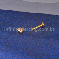 Piercing Labret Titânio 3 Zircônias