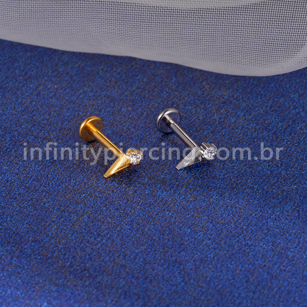 Piercing Labret Titânio Sorvete Zircônia