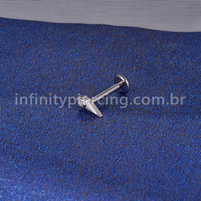 Piercing Labret Titânio Sorvete Zircônia