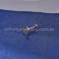 Piercing Labret Titânio Coração Listrado
