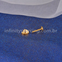 Piercing Labret Titânio Coração Listrado