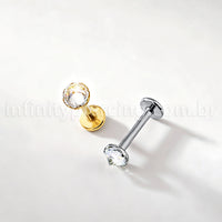 Piercing Labret Titânio Zircônia Com Ponta