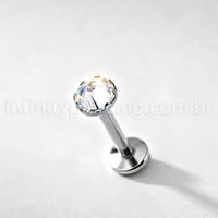 Piercing Labret Titânio Zircônia Com Ponta