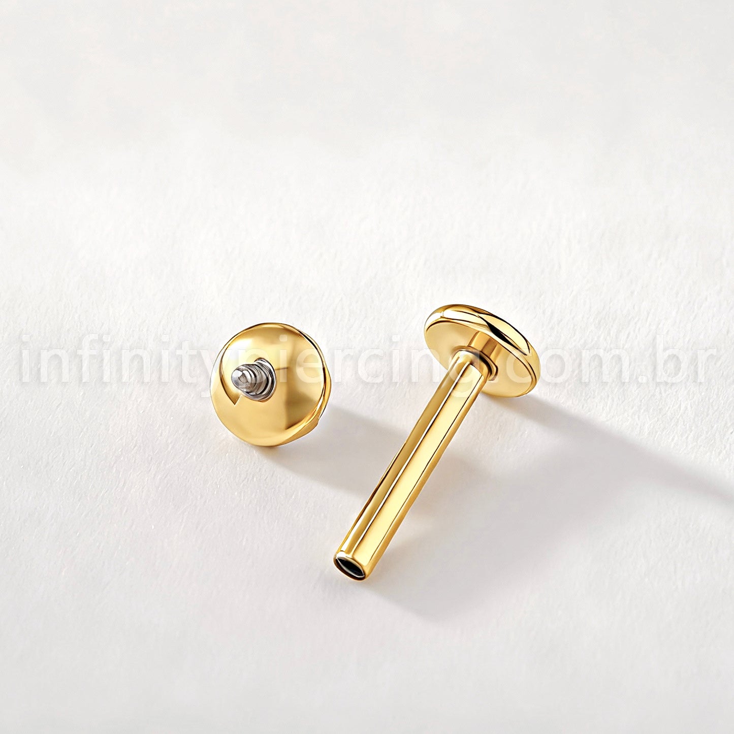 Piercing Labret Titânio Zircônia Com Ponta