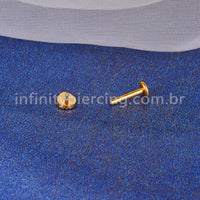 Piercing Labret Titânio Gota Detalhado