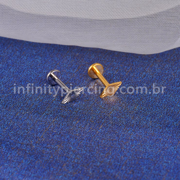 Piercing Labret Titânio Losango Detalhado