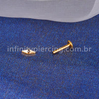 Piercing Labret Titânio Losango Detalhado
