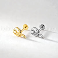 Piercing Labret Titânio Lua/Cobra