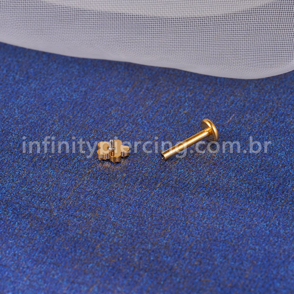 Piercing Labret Titânio Flor Detalhado