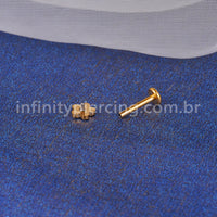Piercing Labret Titânio Flor Detalhado