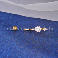 Piercing Banana Titânio Zircônia Com Pingente