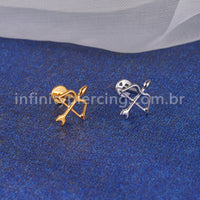 Piercing Labret Titânio Arco E Flecha