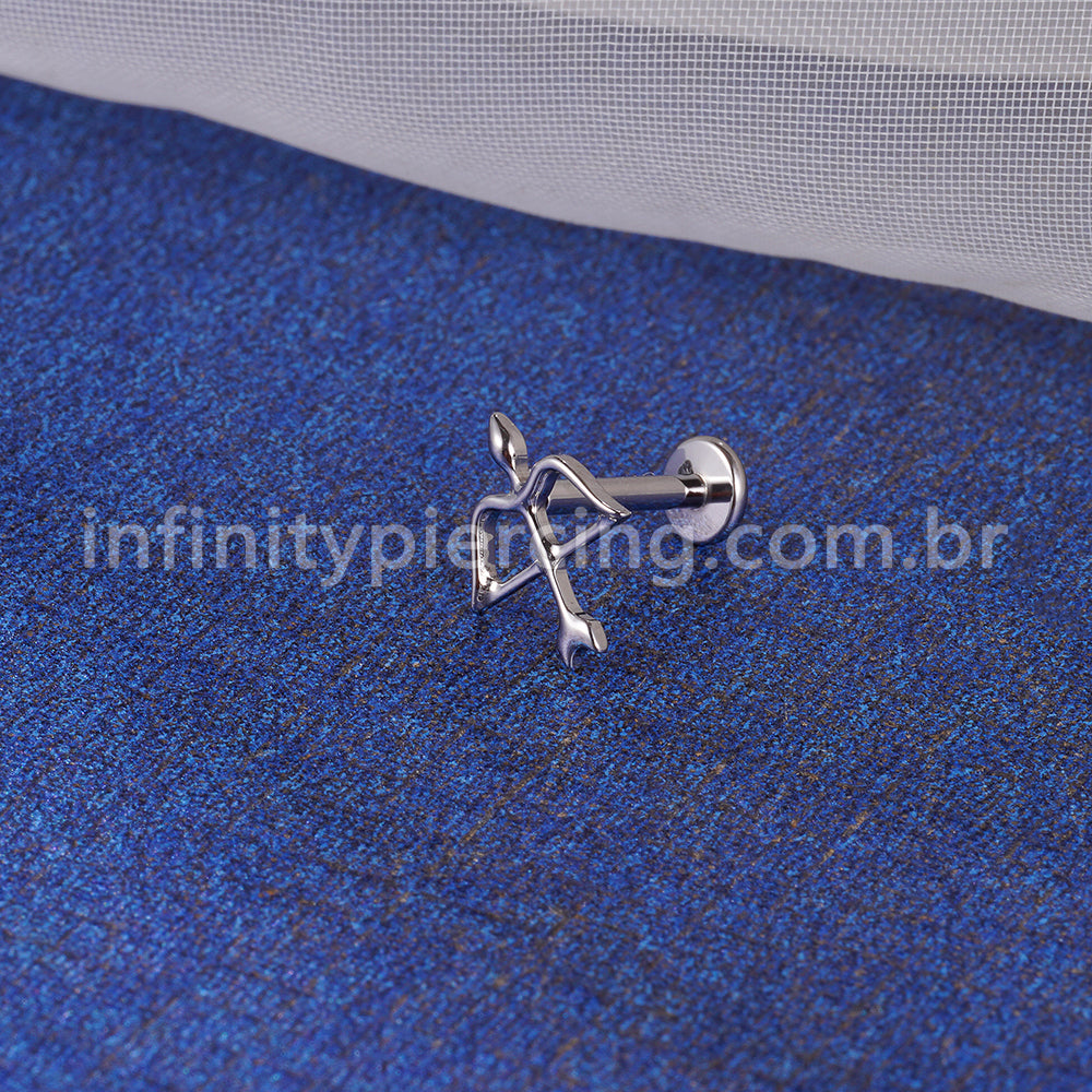 Piercing Labret Titânio Arco E Flecha