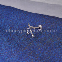 Piercing Labret Titânio Arco E Flecha