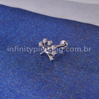 Piercing Labret Titânio Árvore  Zircônia Cravejada