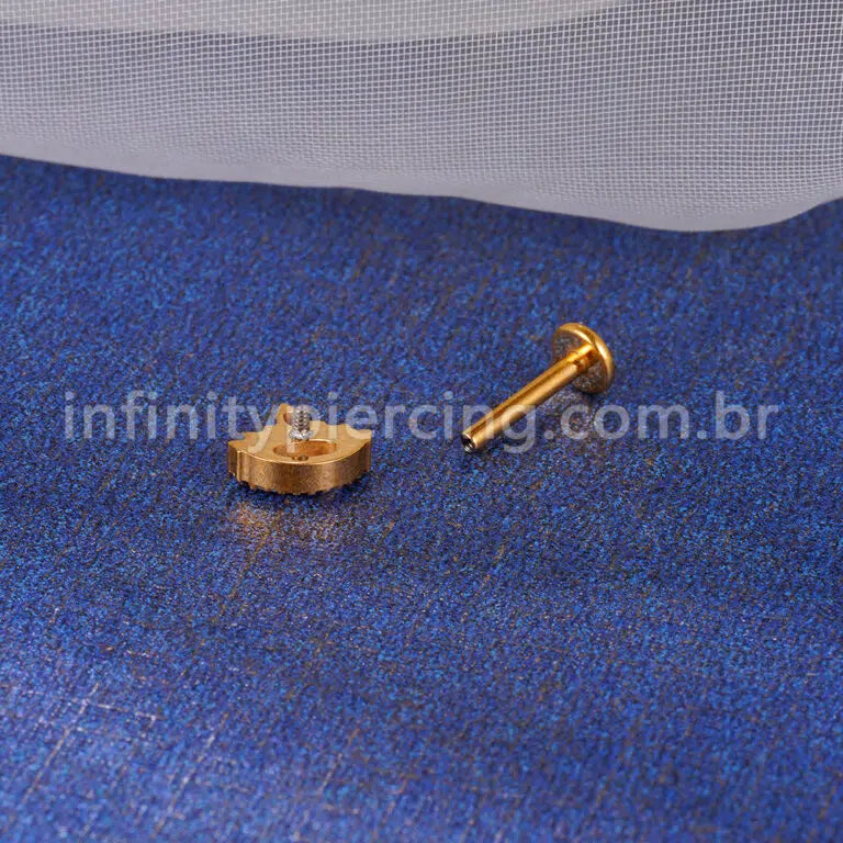 Piercing Labret Titânio Olho Zircônia Cravejada