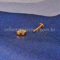 Piercing Labret Titânio Olho Zircônia Cravejada