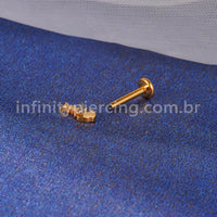 Piercing Labret Titânio Espinha Peixe Liso