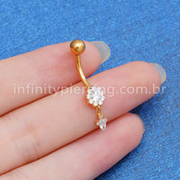 Piercing Banana Titânio Zircônia Com Pingente