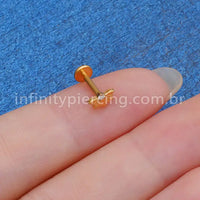 Piercing Labret Titânio Detalhado Zircônia Cravejada