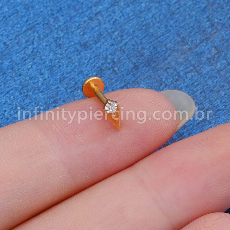 Piercing Labret Titânio Sorvete Zircônia