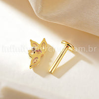 Piercing Labret Titânio 4 Zircônia Cravejada