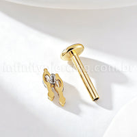 Piercing Labret Titânio Zircônia Cravejada