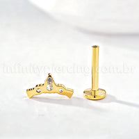 Piercing Labret Titânio Cluster Zircônia Cravejada