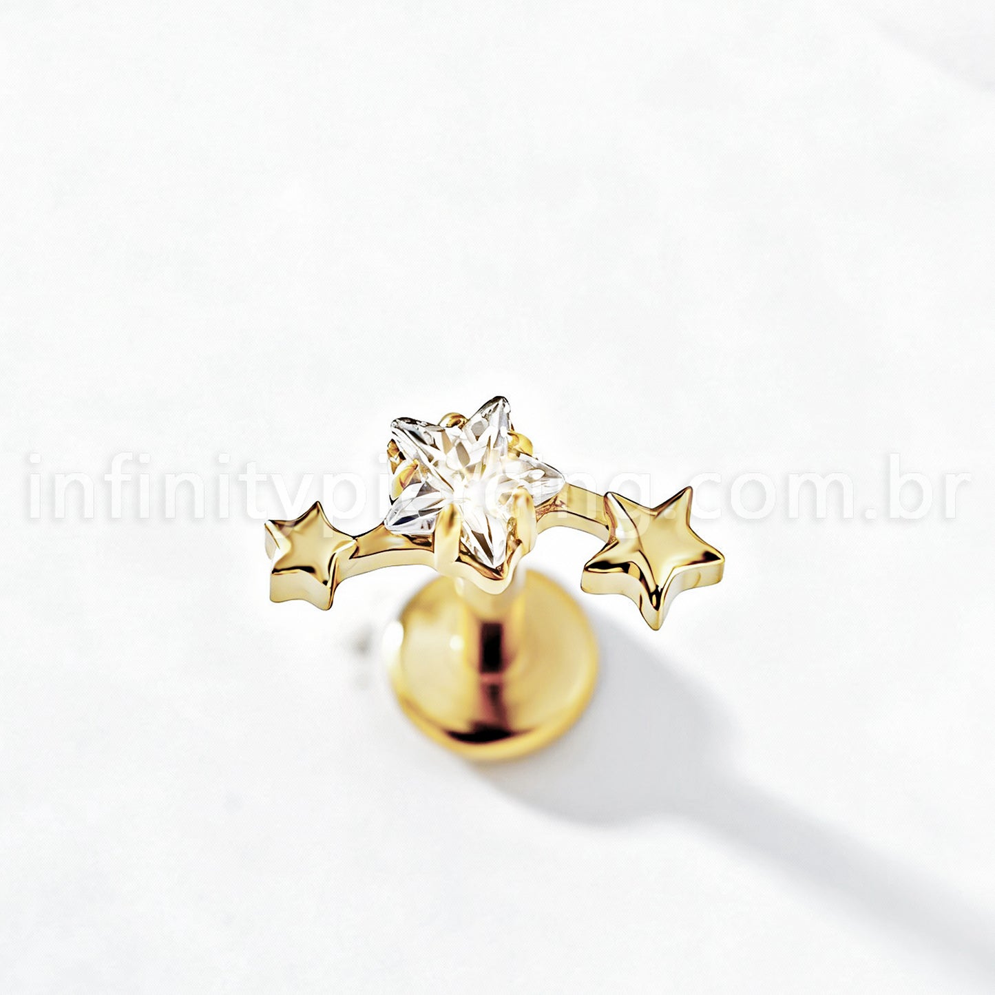 Piercing Labret Titânio 3 Estrelas