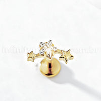 Piercing Labret Titânio 3 Estrelas