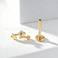 Piercing Labret Titânio 3 Estrelas