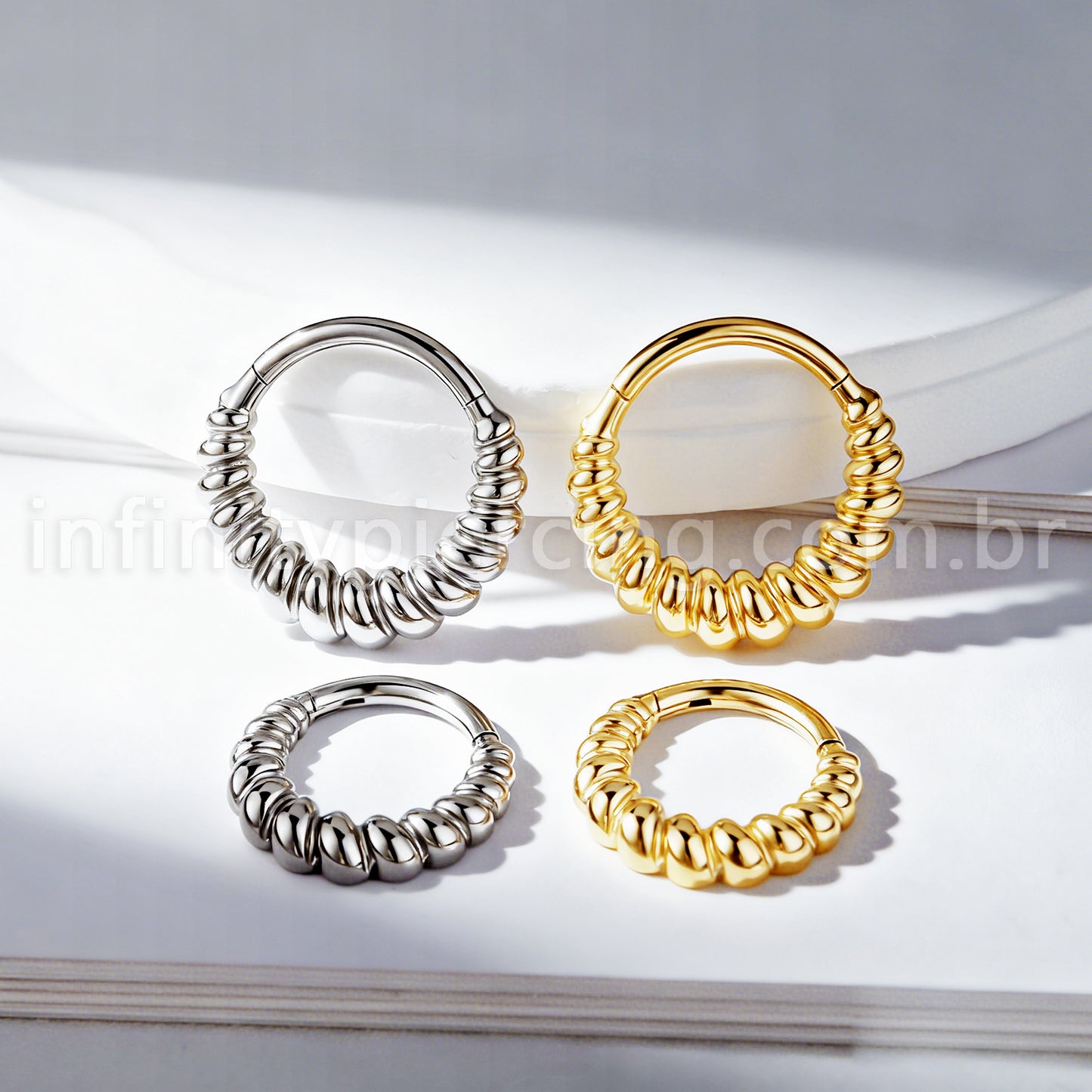 Piercing Argola Titânio Com Detalhe Torcido