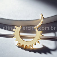 Piercing Argola Titânio Zircônia Cravejada Com Spike